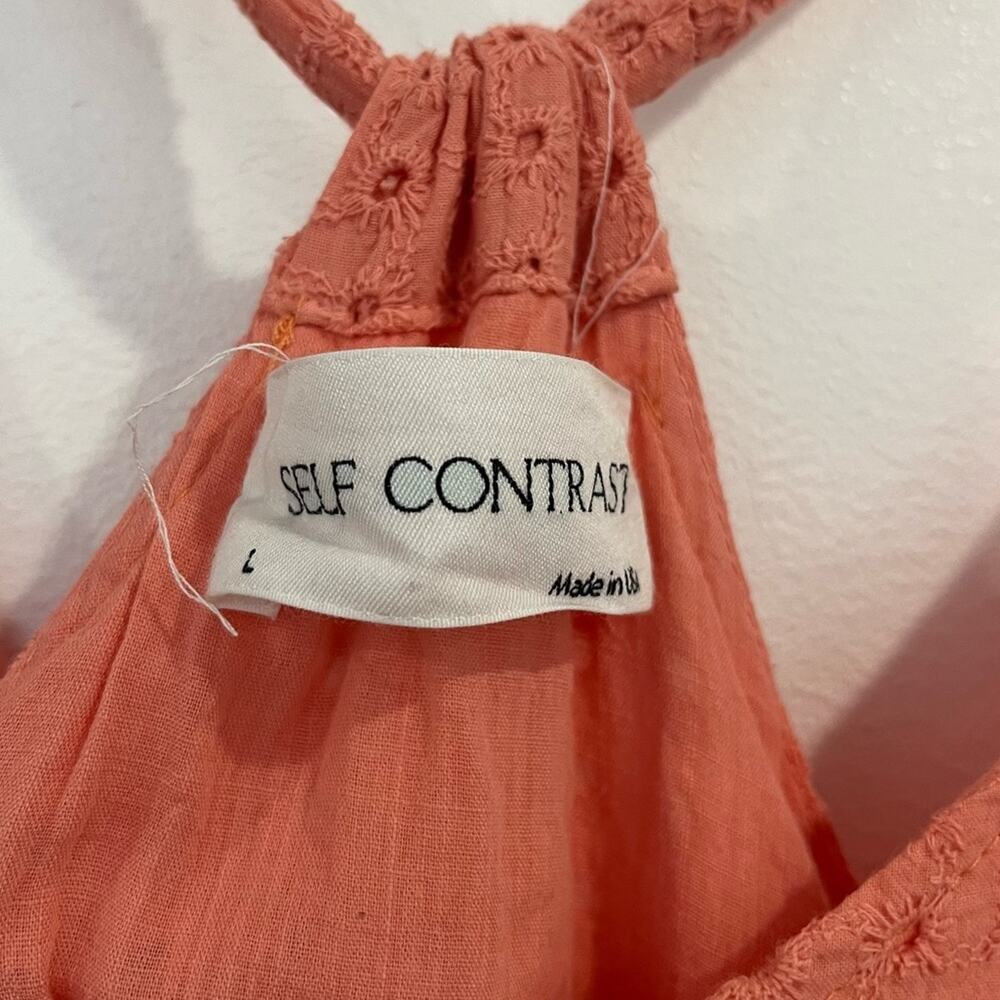 Self Contrast Cabana Cotton Coral Tiered Maxi‎ Dress Large Resortwear - Picture 7 of 11